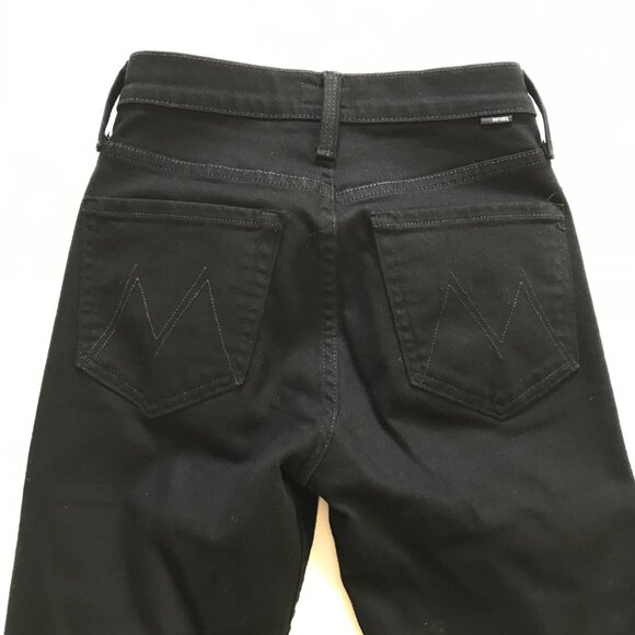Mother the Tomcat Ankle Jeans Womens 24 Black High Rise Button Fly Straight Leg - Picture 12 of 14